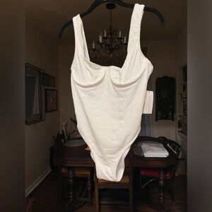 $189 Faithfull the Brand Palais White Eyelet One piece